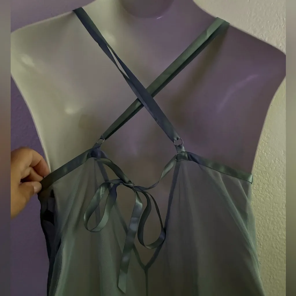 🆕ADORE Me Alicia Unlined Babydoll Lingerie Gown Sage 1X🆕 - Image 8