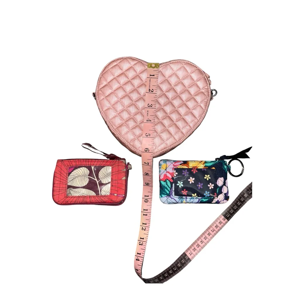 Vera Bradley Pink Quilted Heart-Shaped Bag Set - Image 2