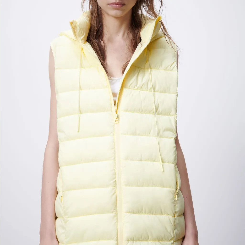 NWT ZARA PACKABLE WATER REPELLENT VEST BLOGGERS FAV YELLOW SMALL - Image 3