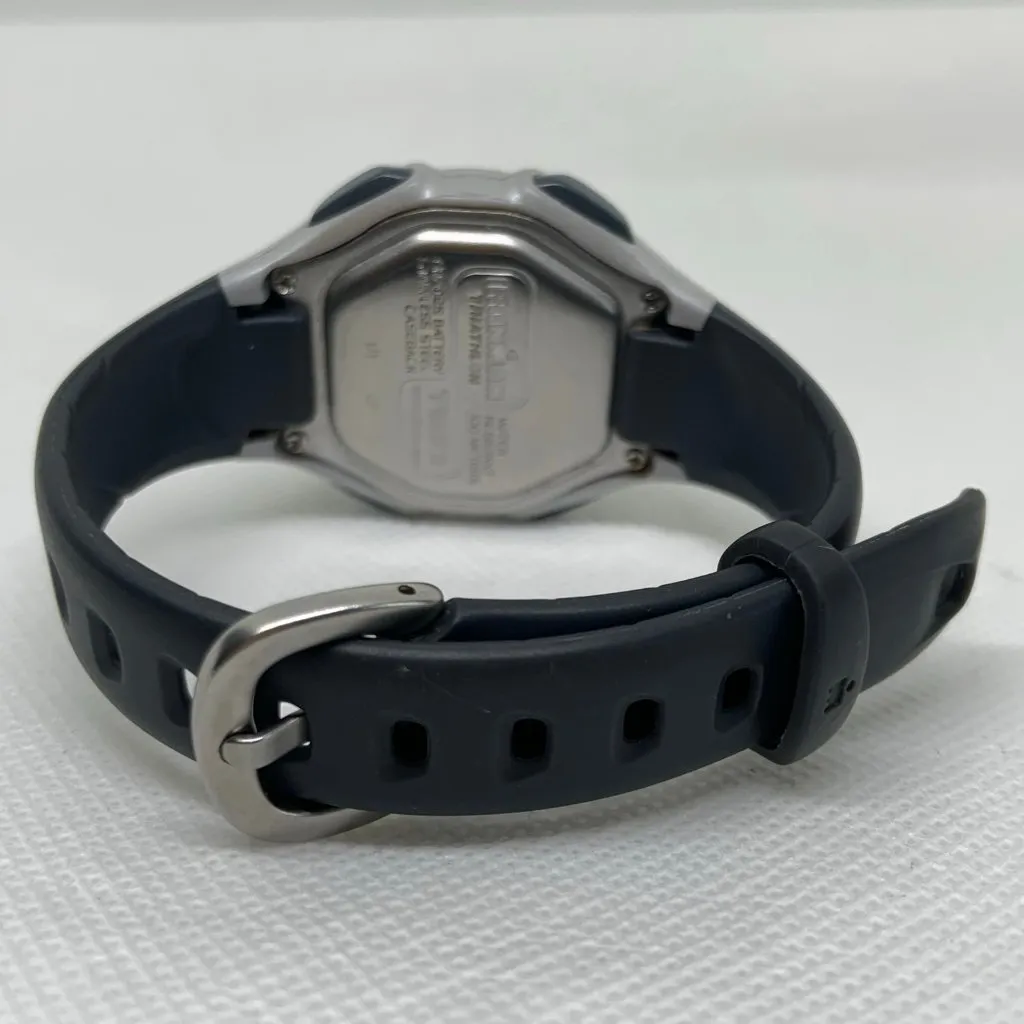 Timex Ironman Triathlon women digital watch 34mm quartz 30 lap blue silver case - Image 4