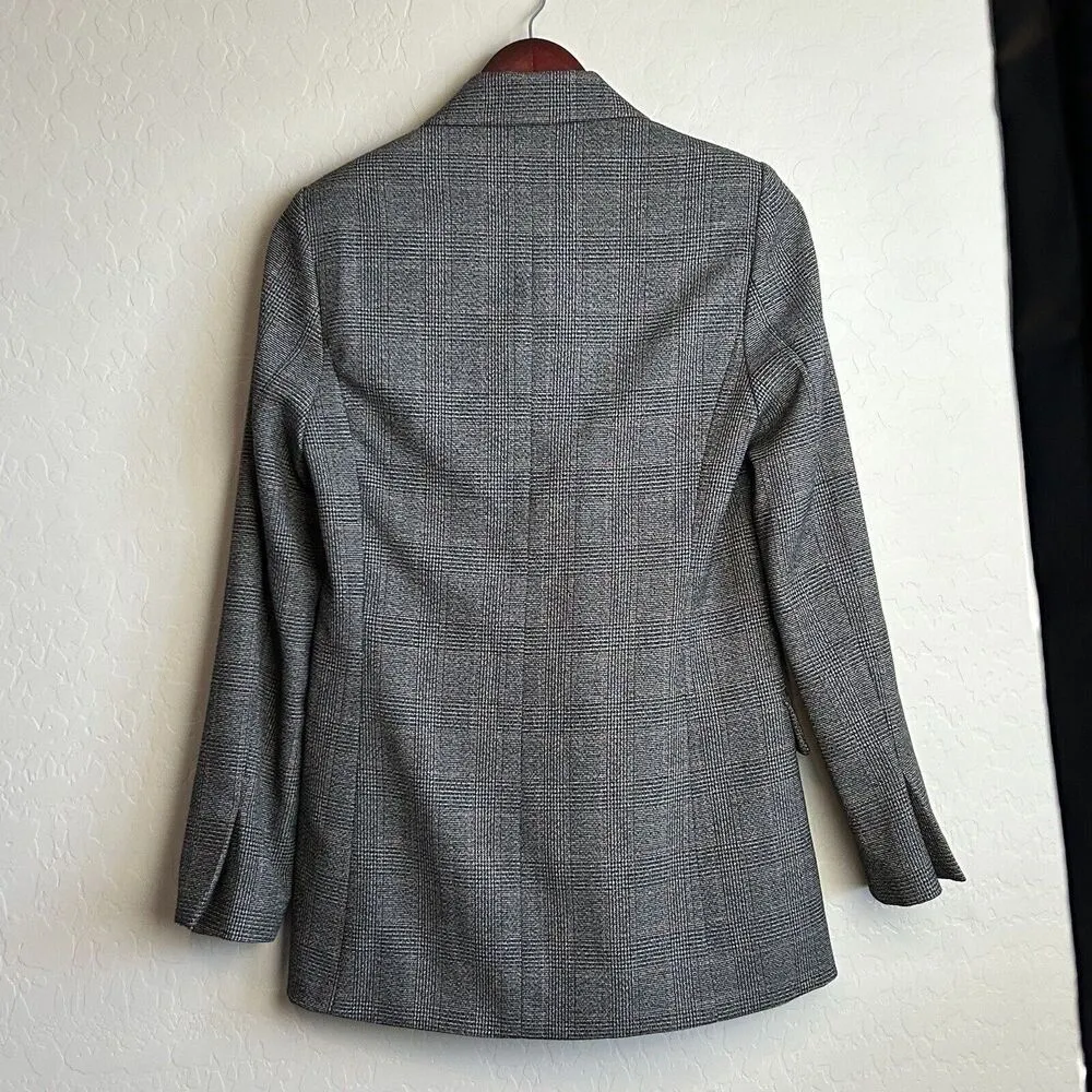 Zara Woman Plaid Blazer Jacket Double Breasted Size Small Relaxed Fit Women's - Image 6