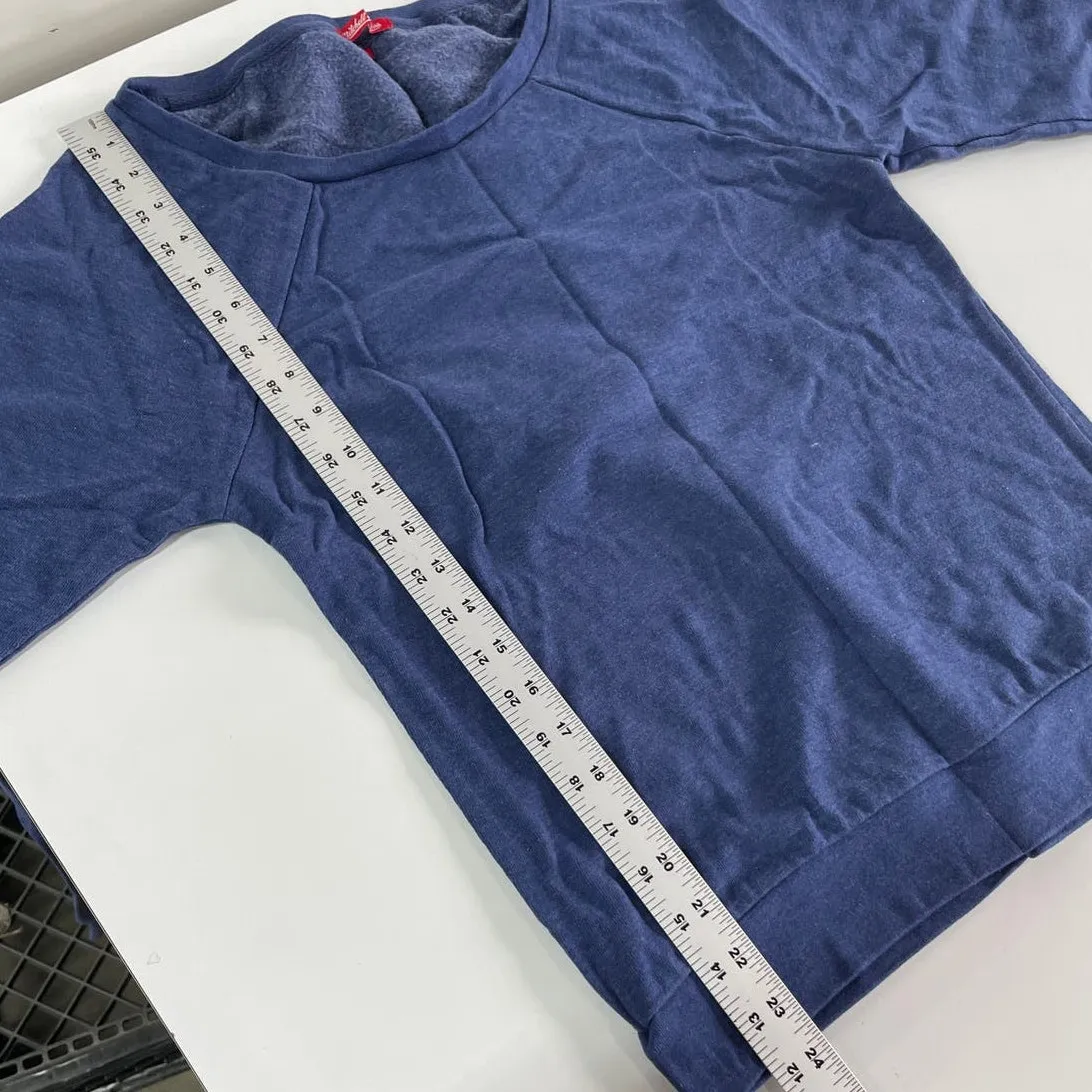 Mitchell & Ness Sweatshirt Women X Small Blue Blank Soft‎ Knit Fleece Pullover - Image 5