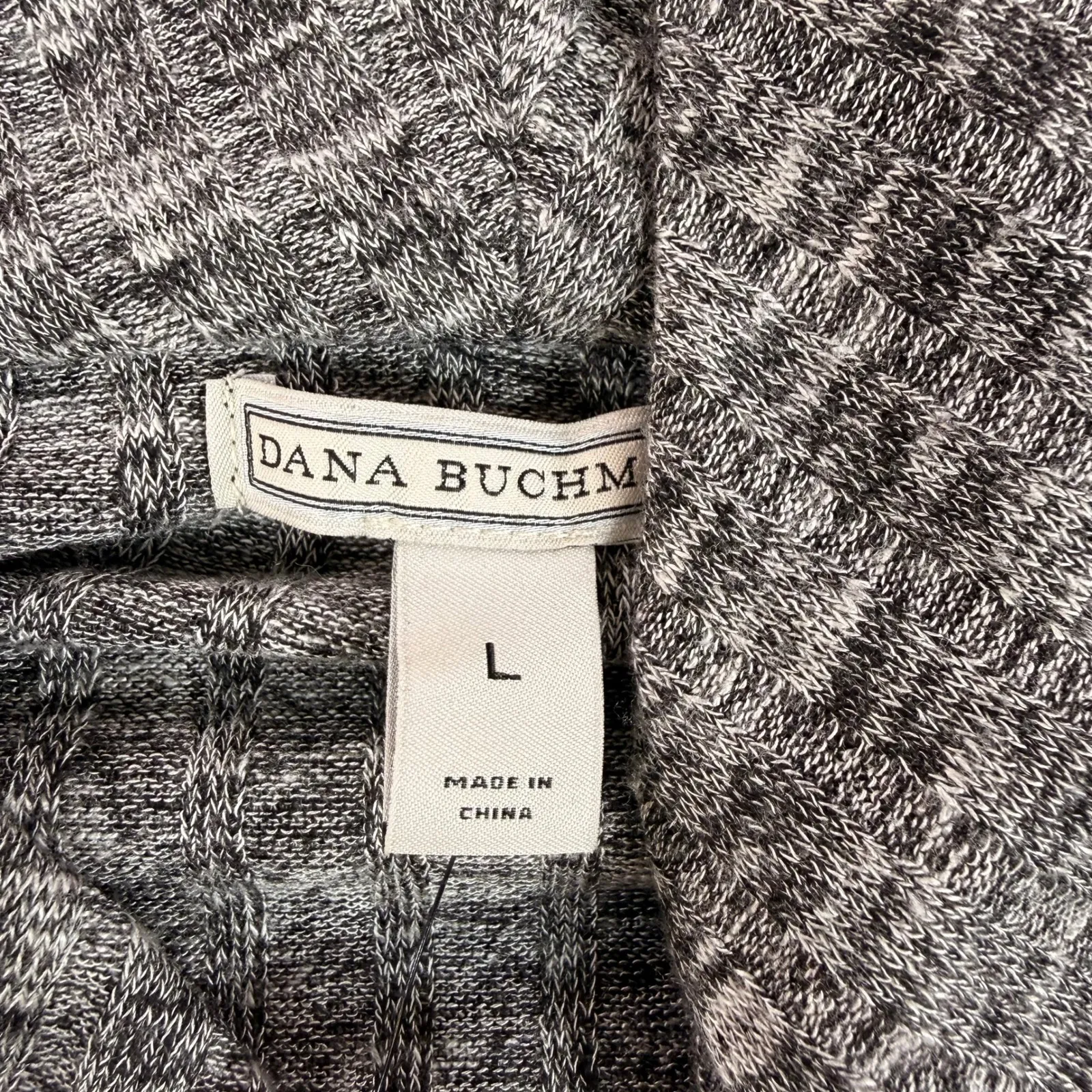 NWT Dana Buchman Convertible Cardigan Womens L Gray Ribbed Knit Button Front - Image 5