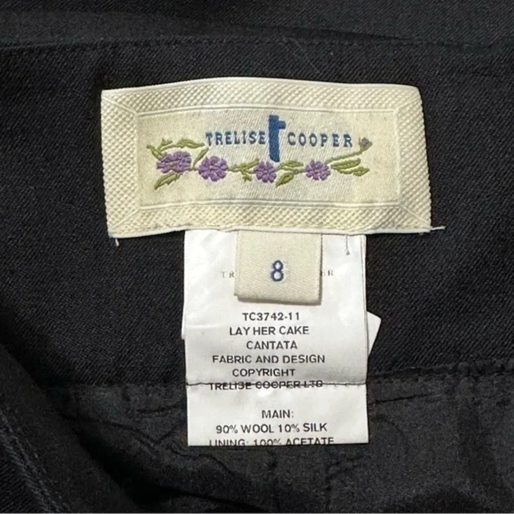 Trelise Cooper Women’s Size 8 Black Wool Silk Lay Her Cake Cantata Layered Skirt - Image 5