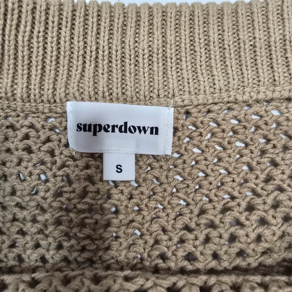 Superdown Monae Crochet Skirt in Nude - Image 7