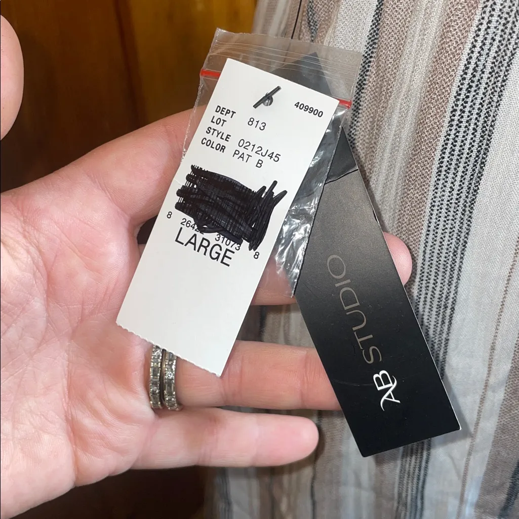 AB Studio Blue and White Striped Maxi Skirt NWT button design cute causal skirt - Image 7