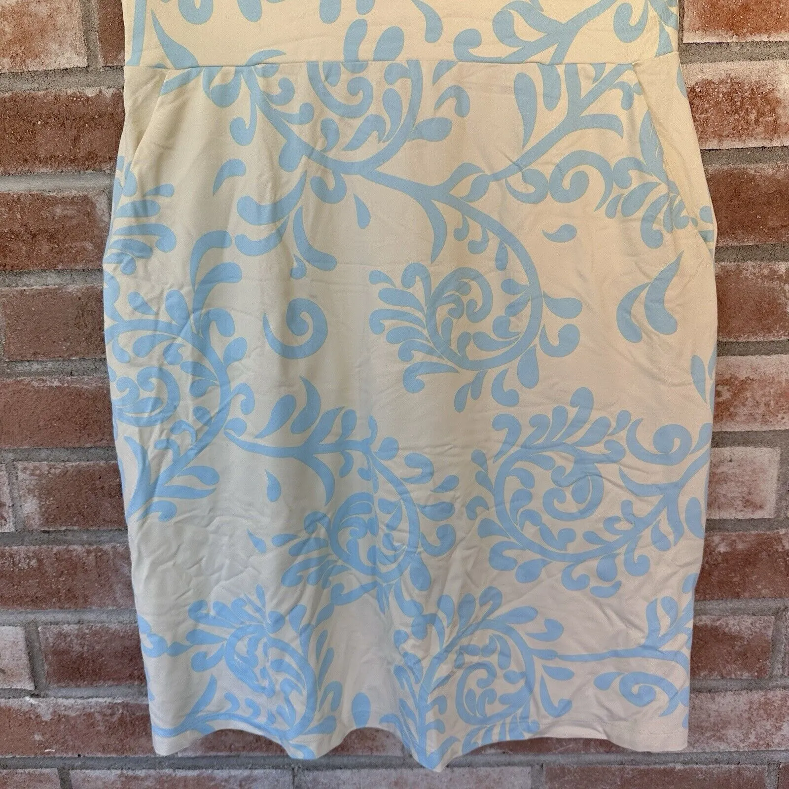 J. McLaughlin Catalina Cloth Paisley Tank Dress Cream Blue Medium - Image 3