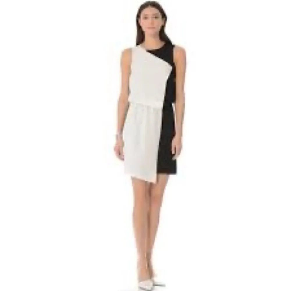Tibi New York 100% silk Black & White Color block sleeveless dress - Image 2