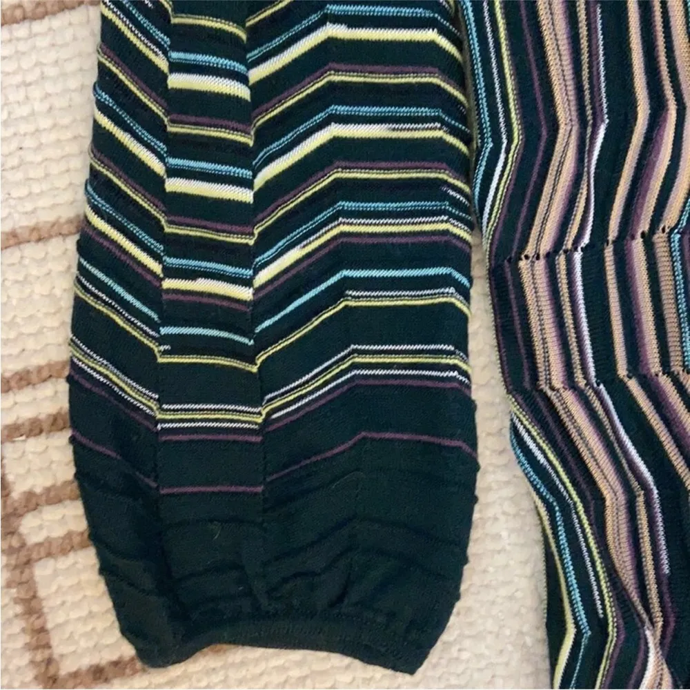 Missoni Stripe Woven Merino Wool Blend Open Sweater Cardigan Duster Sz40 US4 szS - Image 4