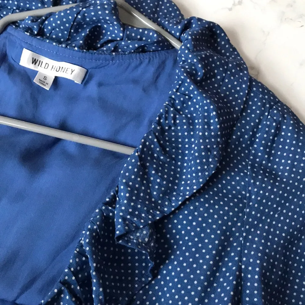 Wild Honey Blue Polka Dot Romper - Image 4