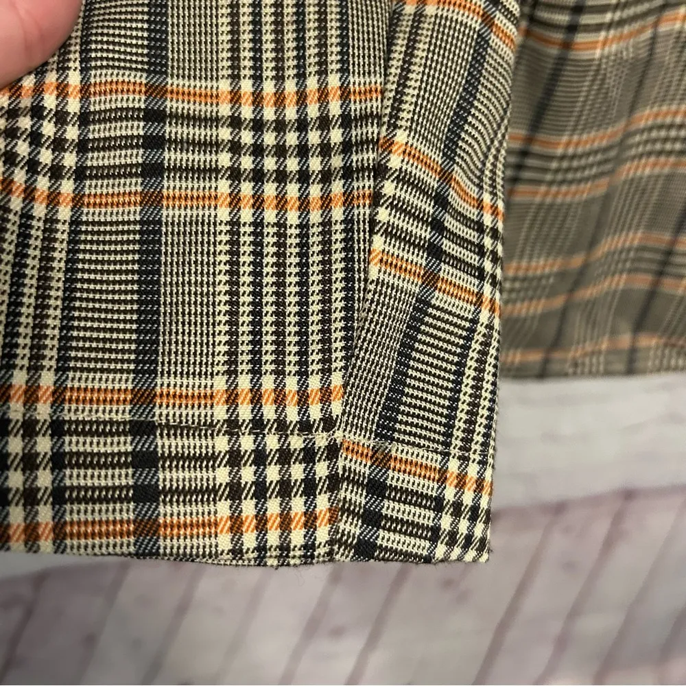 Vila Clothing, preppy plaid, vintage ladies y2k blazer, buttons, size 38 Black - Image 9