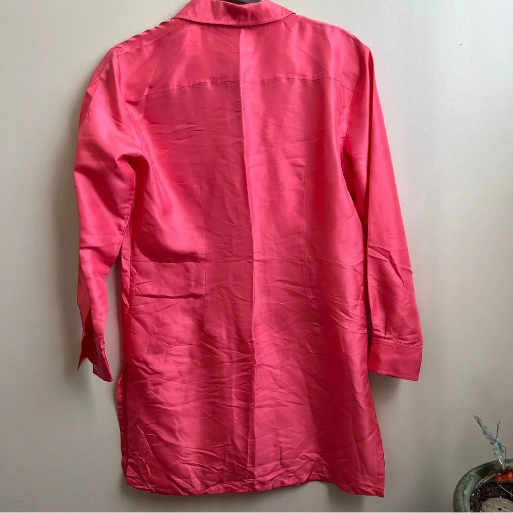 Allison Taylor Silk pink shirt Dress Size Small Barbie - Image 2