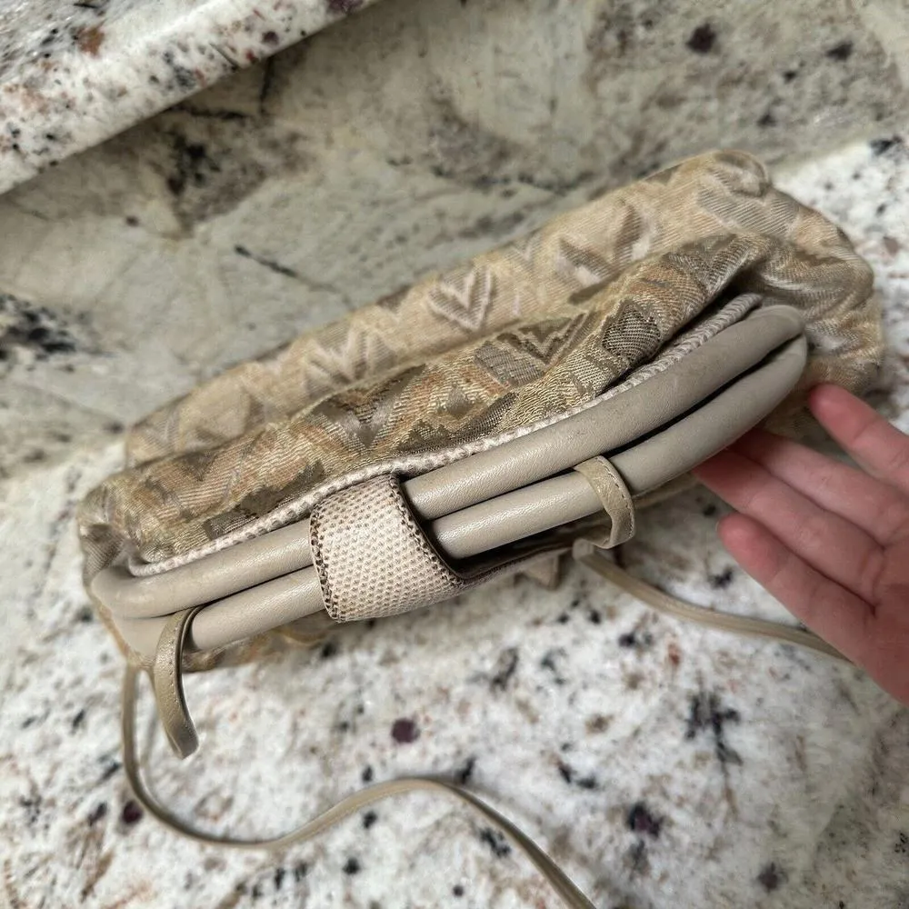 Venetto By Ami Kahn Made In USA Snakeskin Lambskin & Tapestry Purse Handbag - Image 5