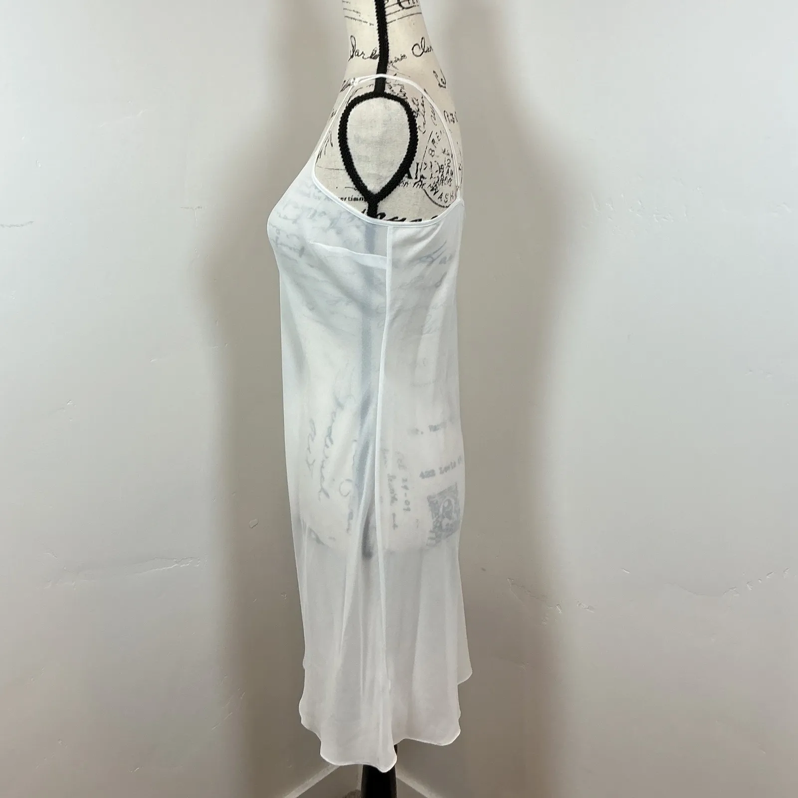 VERONICA BEARD White Sheer Slip Dress Mini Strappy V Neck Size 8 - Image 2