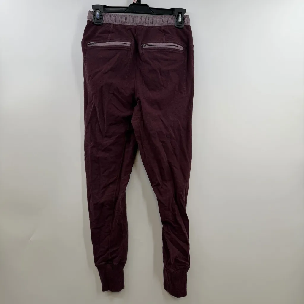 Lululemon women's 4 joggers sweatpants burgundy with contrast waistband - Image 6
