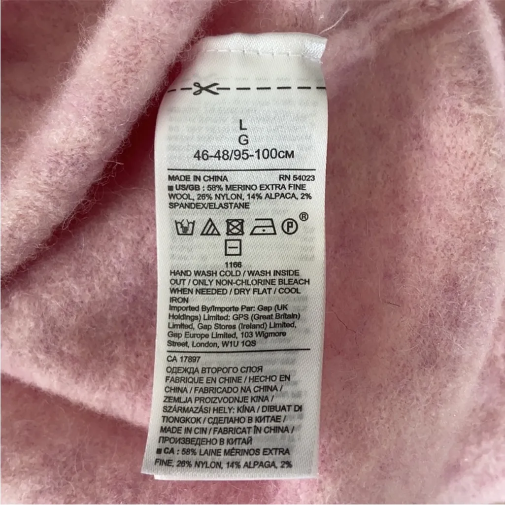 Banana Republic- Aire Merino Wool Alpaca Blend Turtleneck Bubblegum Pink- Size M - Image 7