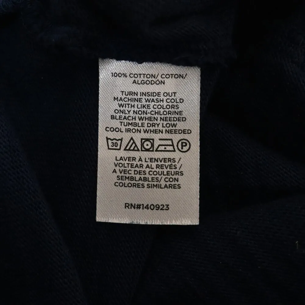 LOFT Womens M Button Trim Long Sleeve Tee in Navy Blue - Image 9