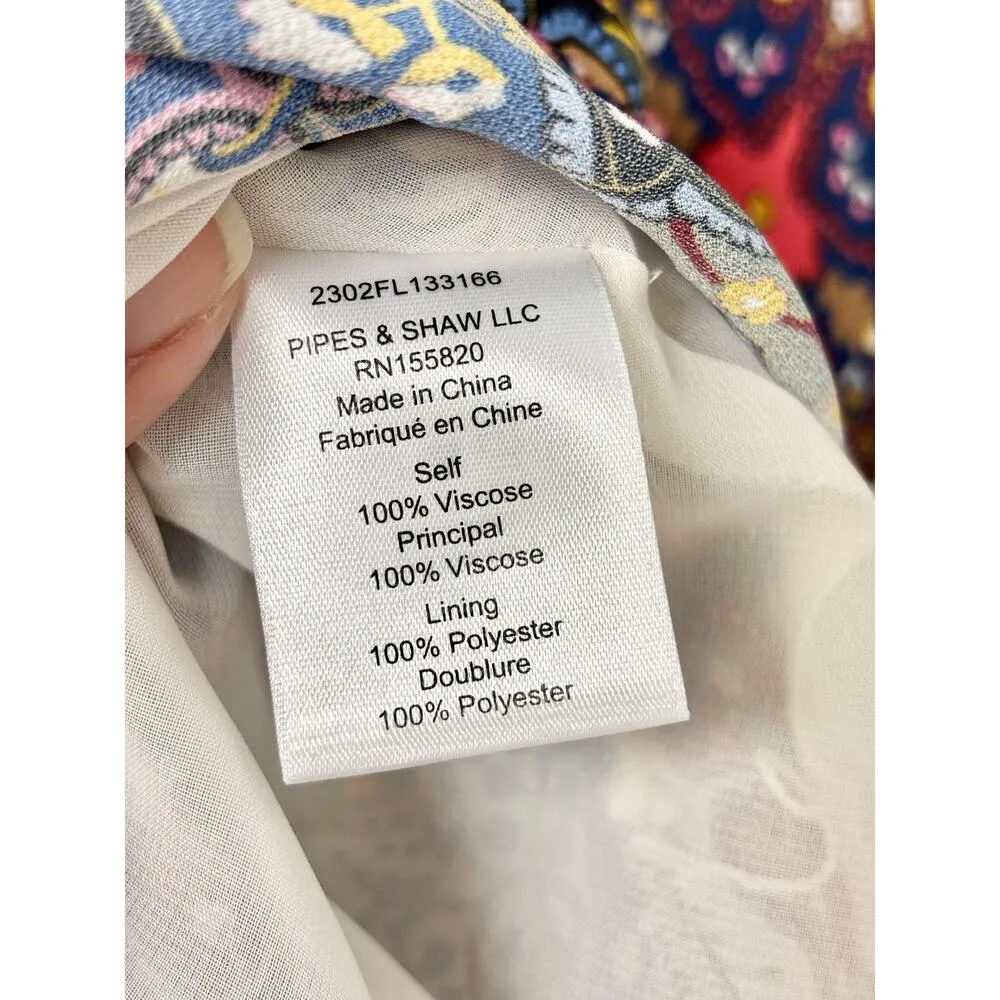 Veronica Beard Mac Tapestry Print High Waisted Hi-Low Midi Skirt Multi Women's 4 - Image 6