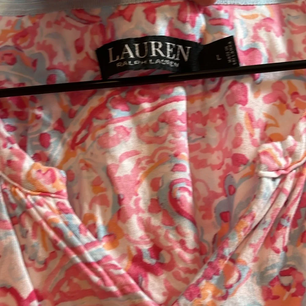 Lauren Ralph Lauren Lilly Pulitzer Inspired Flutter Cap Sleeve Shirt - Size L - Image 5
