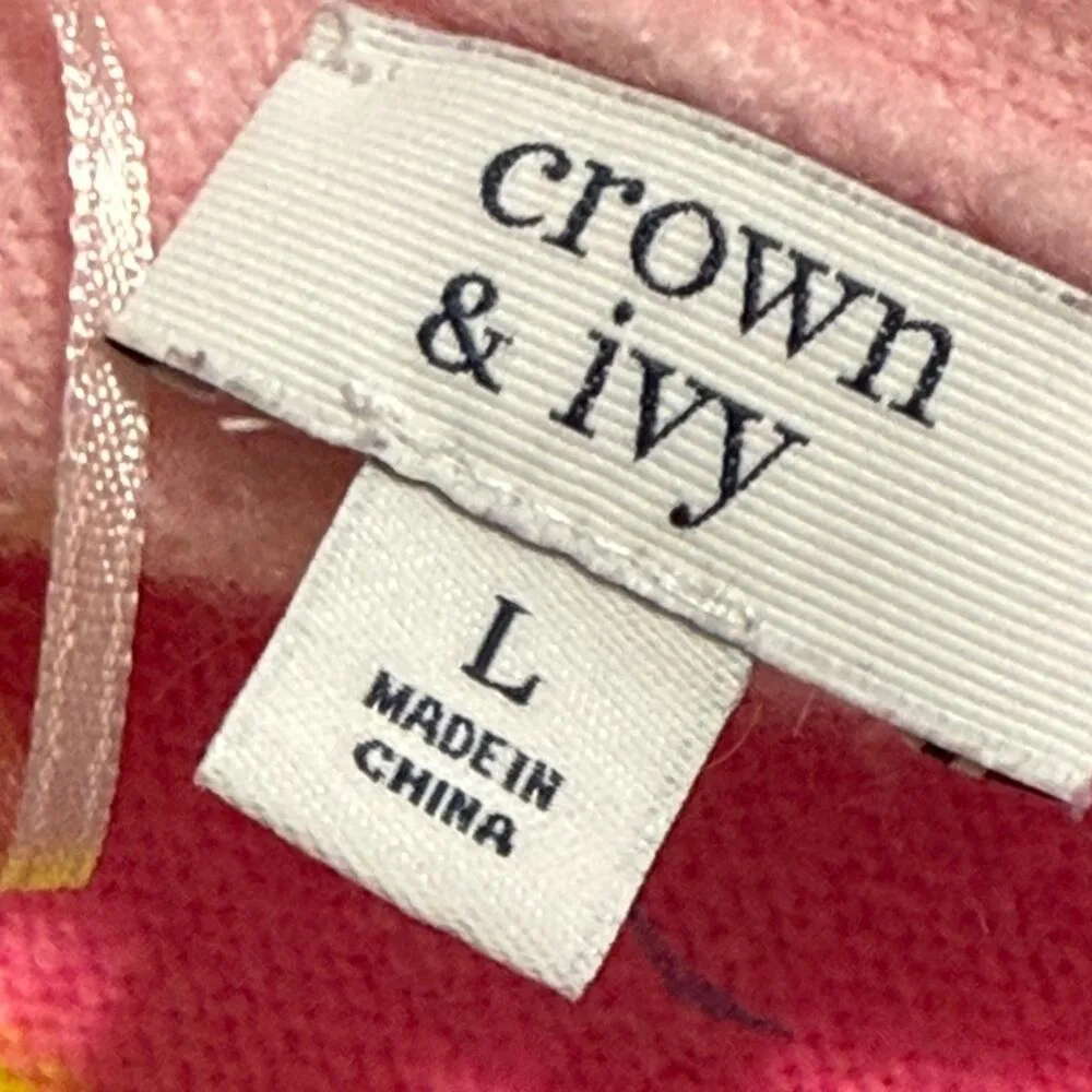 Crown & Ivy women’s large striped cardigan long sleeve buttons removed see pics - Image 2