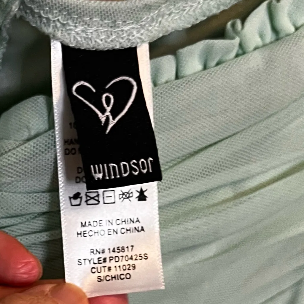 Windsor Barbie Doll Xs Small Mint Green Pastel Tulle Scrunched Bodycon Dress - Image 4