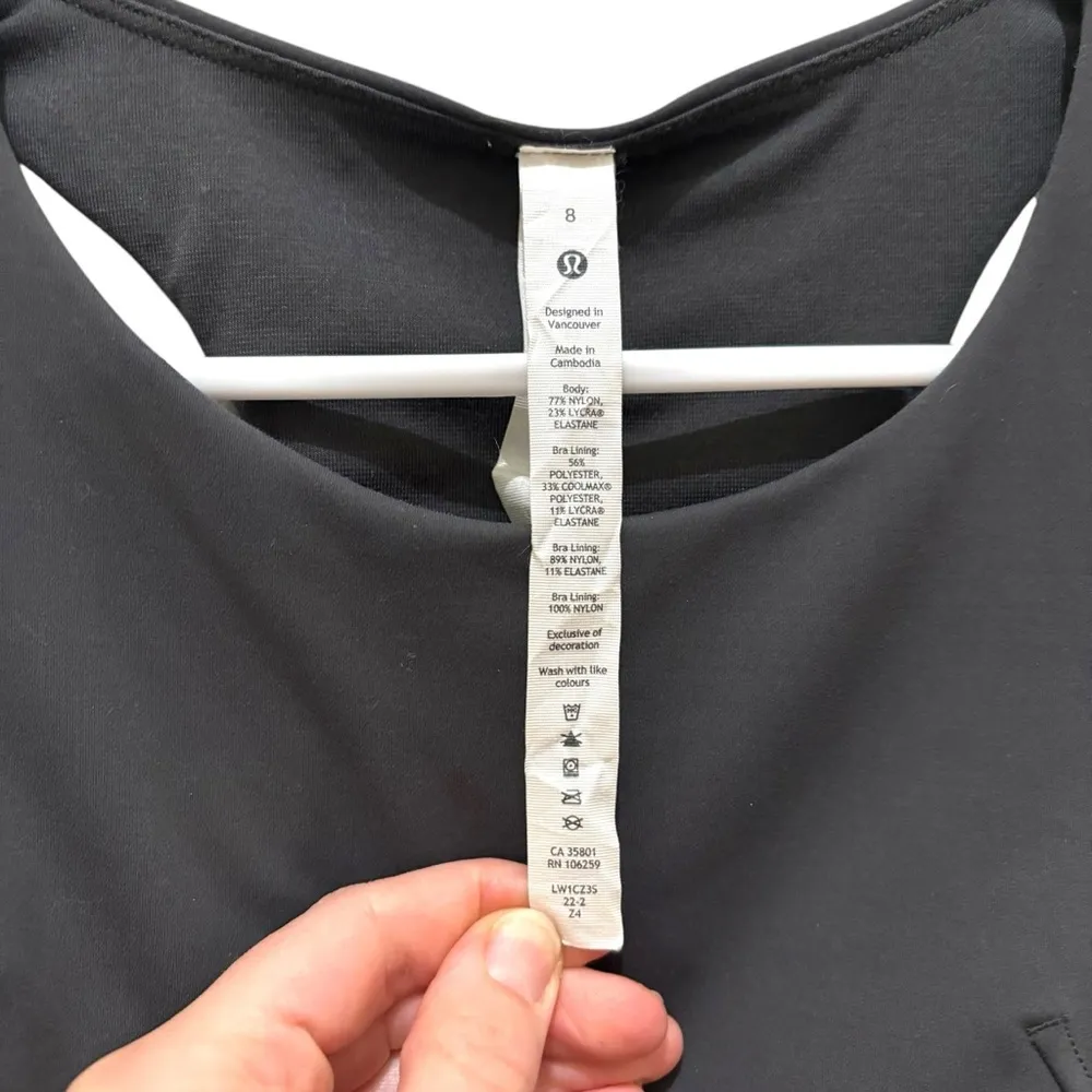 Lululemon slate gray 8 fast and free high neck crop tank bralette active top - Image 4