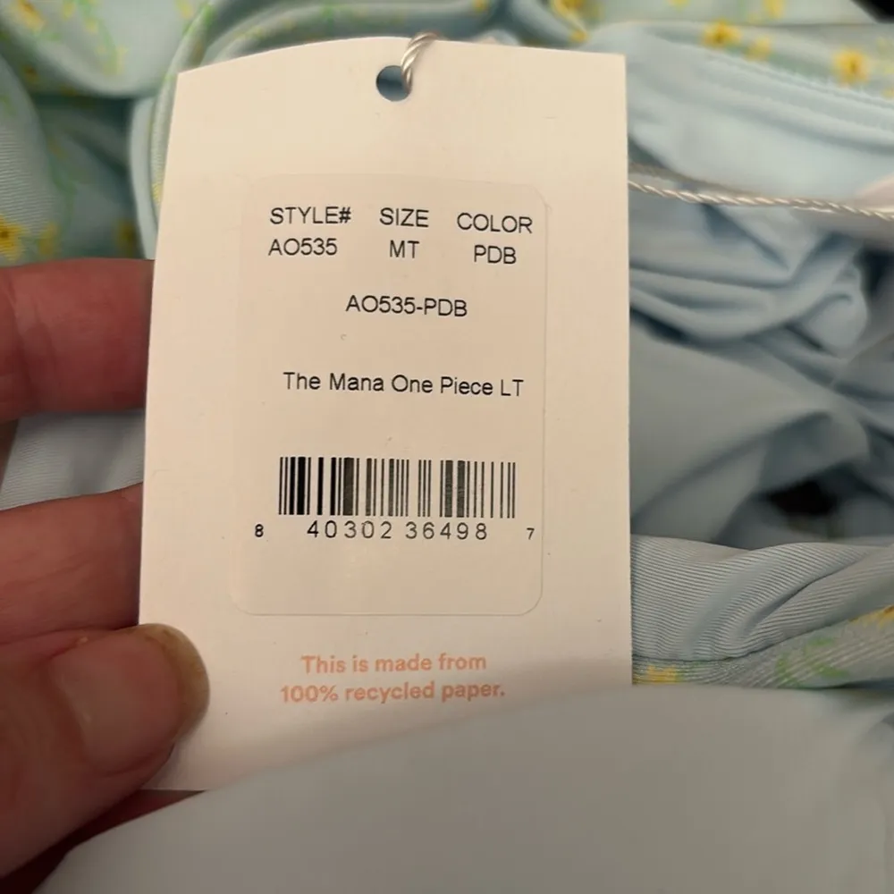 Andie The Mana One Piece LT Swimsuit blue Floral‎ size M Tall NWT - Image 7