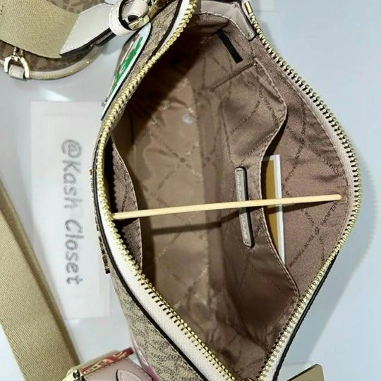 Lt Cream Multi Tech Attach Crossbody Bag - Image 8