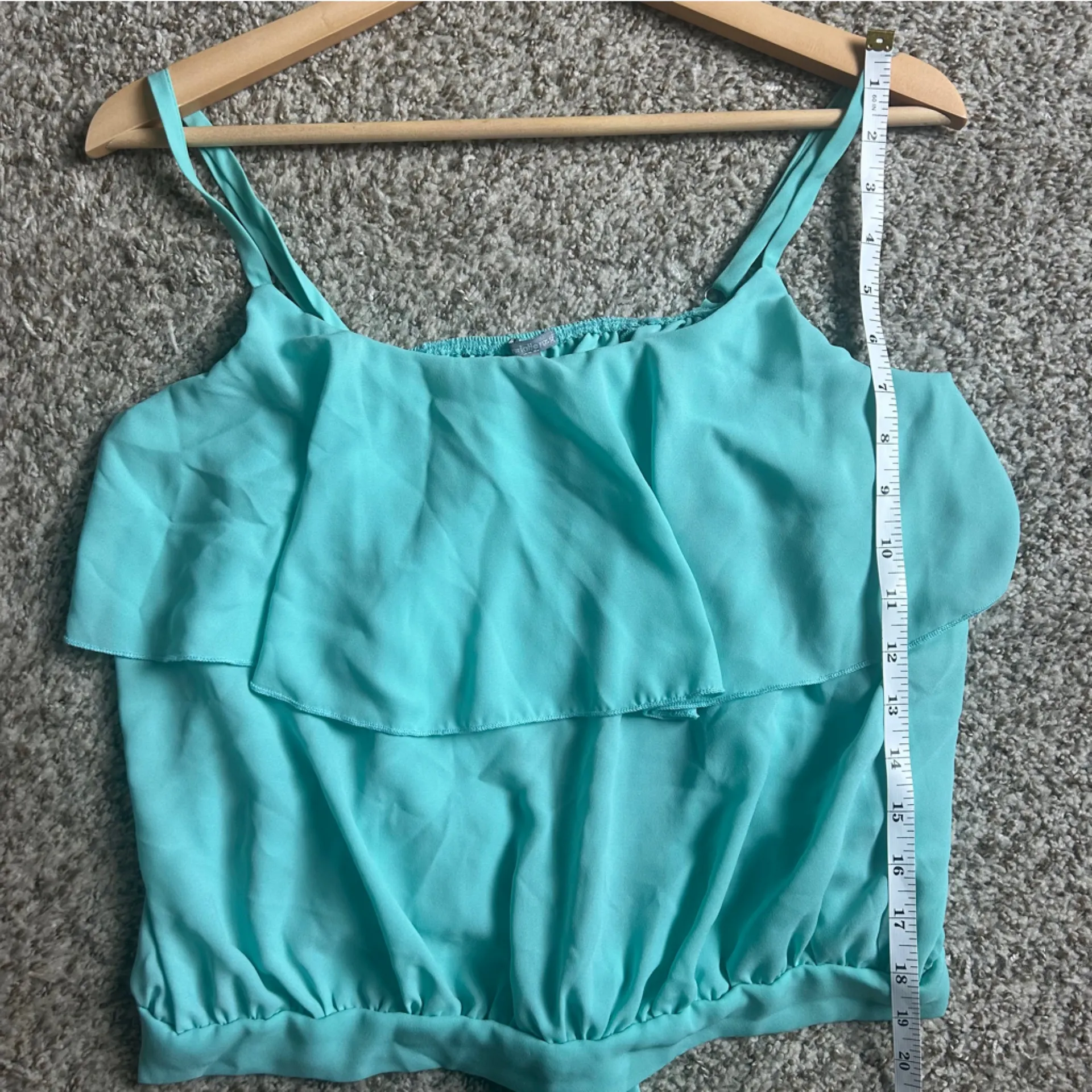 🦋 Charlotte Russe Teal Crop Top Cut Out Tie Back Summer Casual Y2K Lightweight - Image 6