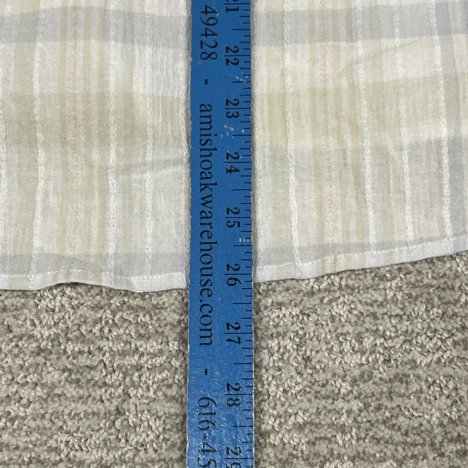 Faherty Ollie Top Womens Large Popover Shirt Organic Cotton Beige Green Blue - Image 9