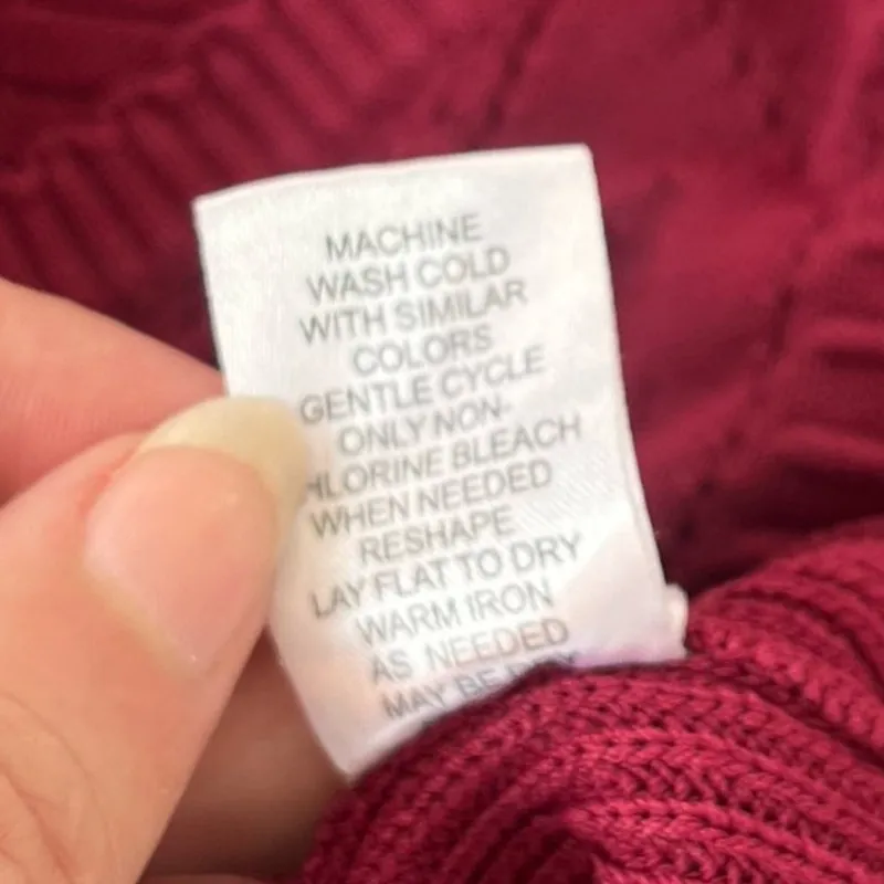 Torn by Ronny Kobo Peplum Womens Sweater Sz M Burgundy Preppy Scallop Romantic - Image 10