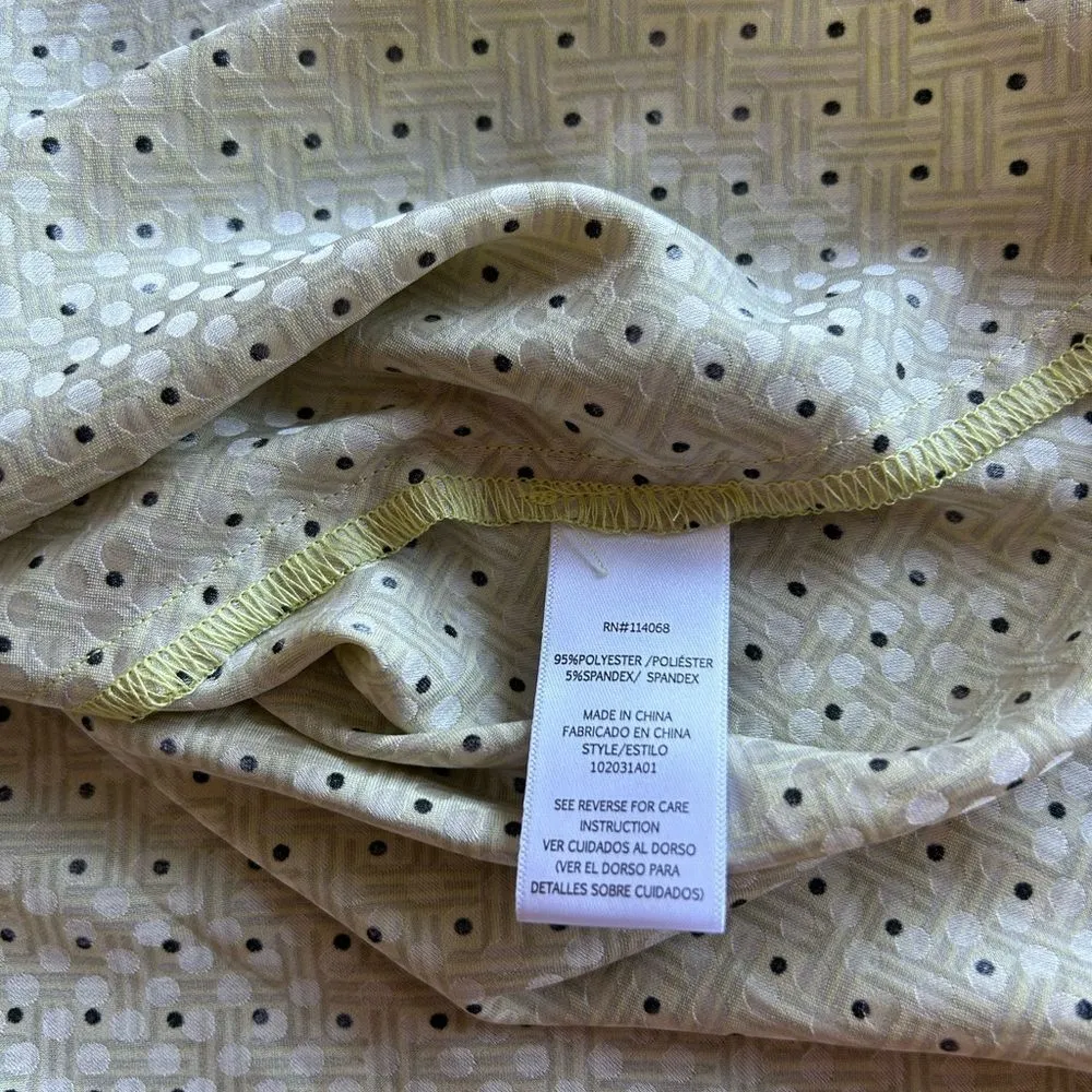 Love Whit by Whitney Port Citron Dot Tie Waist Polka Dot Maxi Dress Size Small Green - Image 9