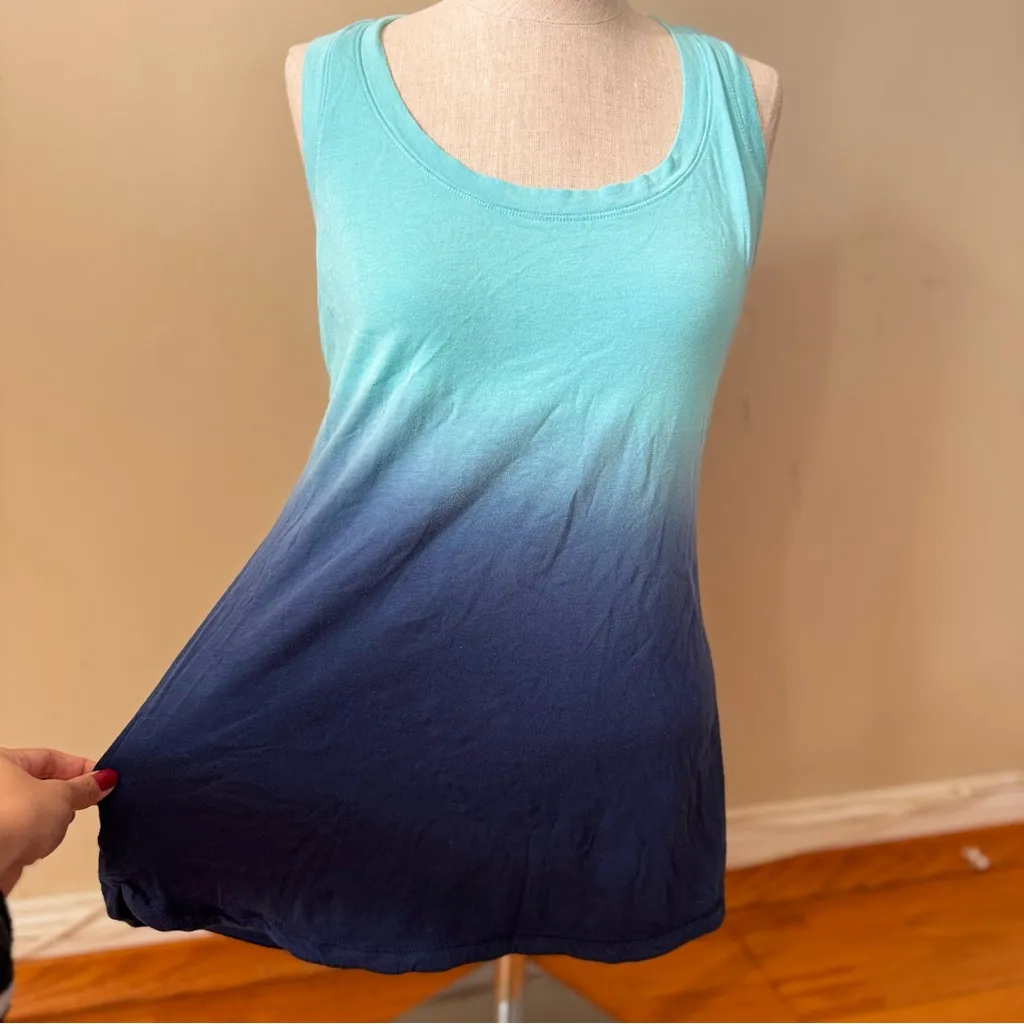 Calia Aqua Blue Ombre Sleeveless Tank Top M Activewear Running Gym Training EUC Size M - Image 11