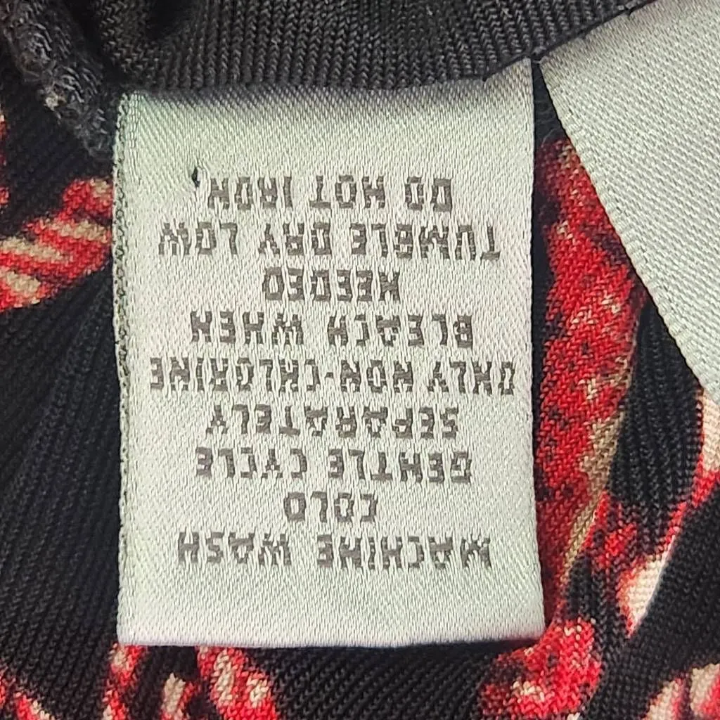 Chico's Travelers Black Floral Top Size XL Red and Black Floral Top - Image 9