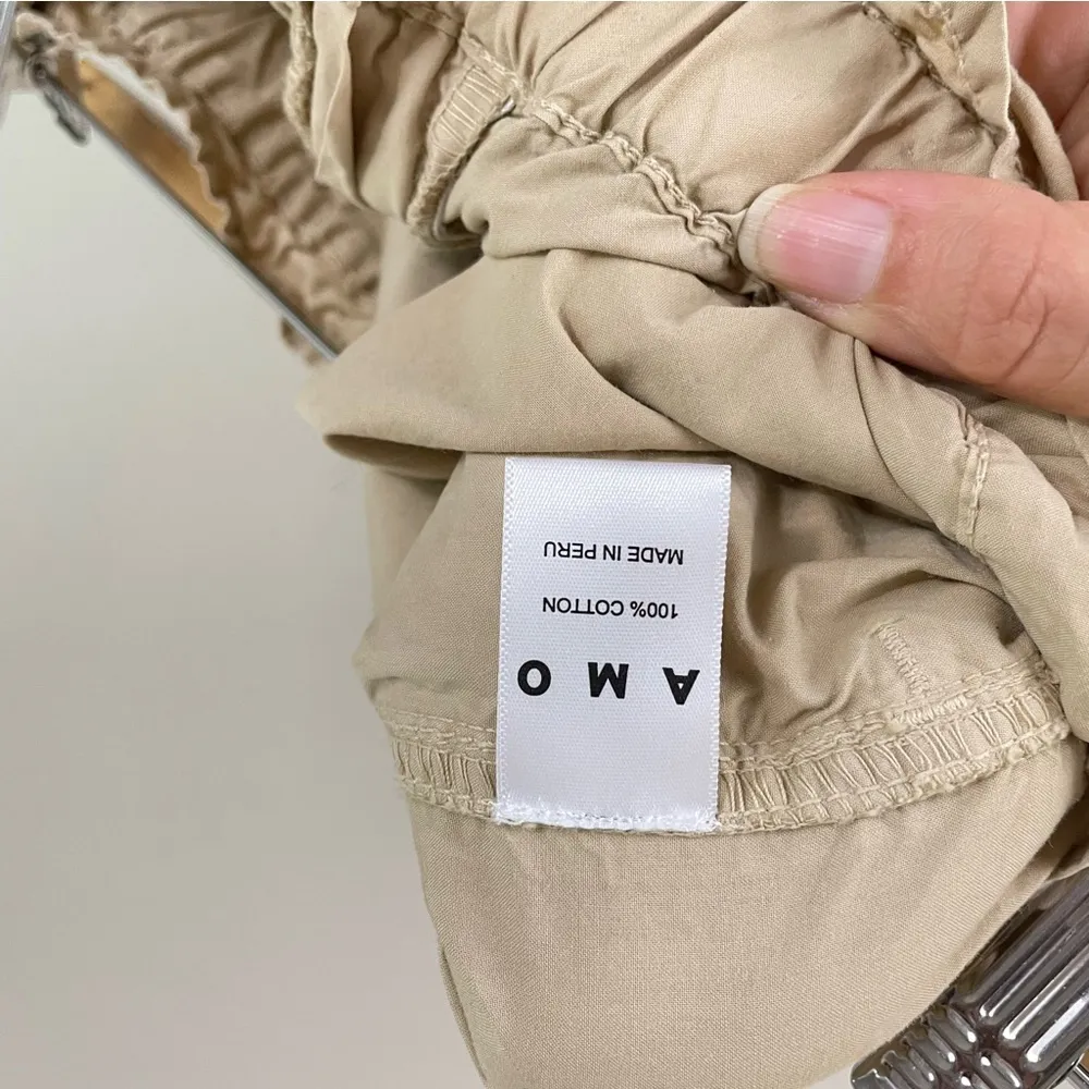 AMO‎ Oatmeal Parachute Cargo Pants Size Medium Tan - Image 11