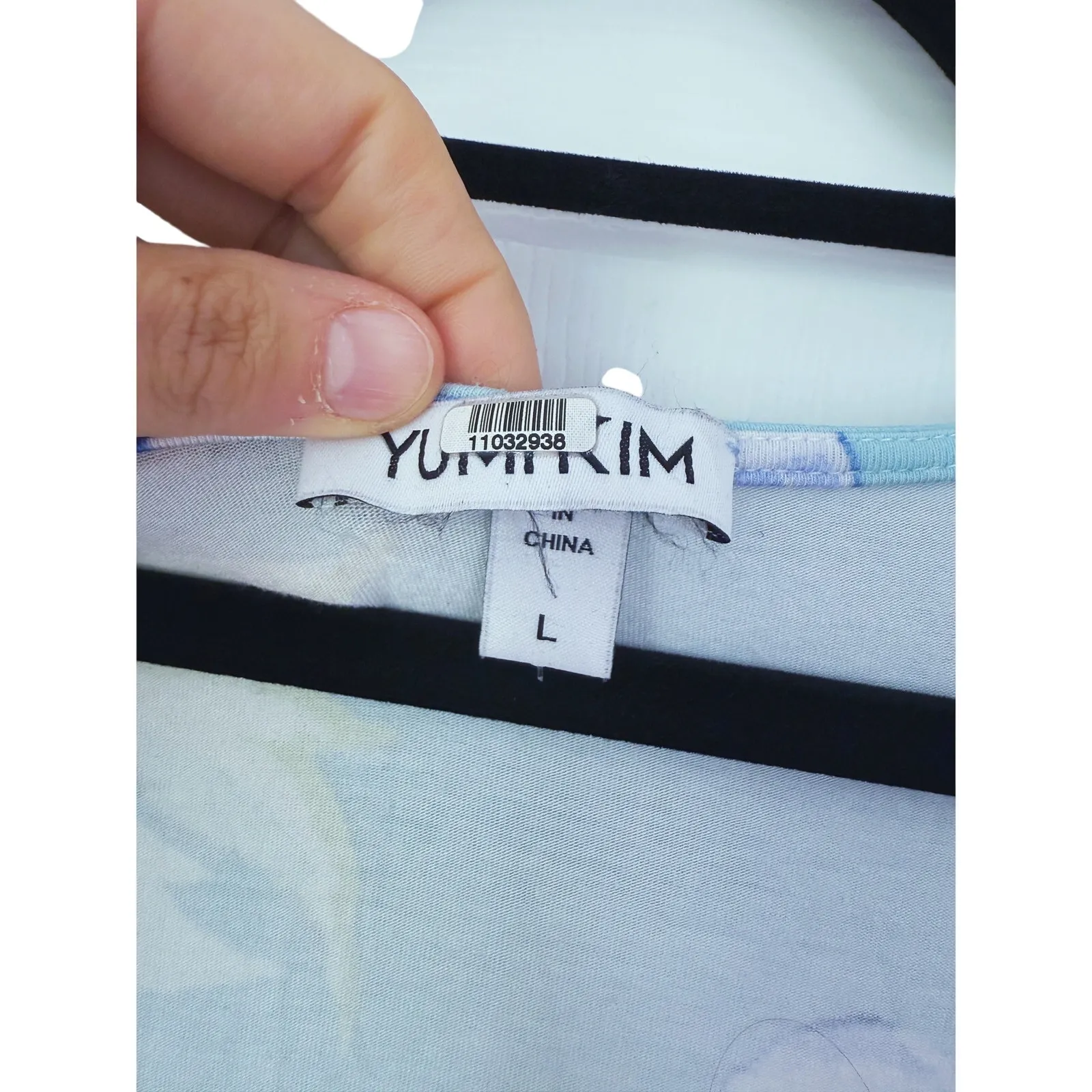 Yumi Kim Romantic Floral Wrap Midi Maternity Dress L Blue Fairy Mama Brunch - Image 6