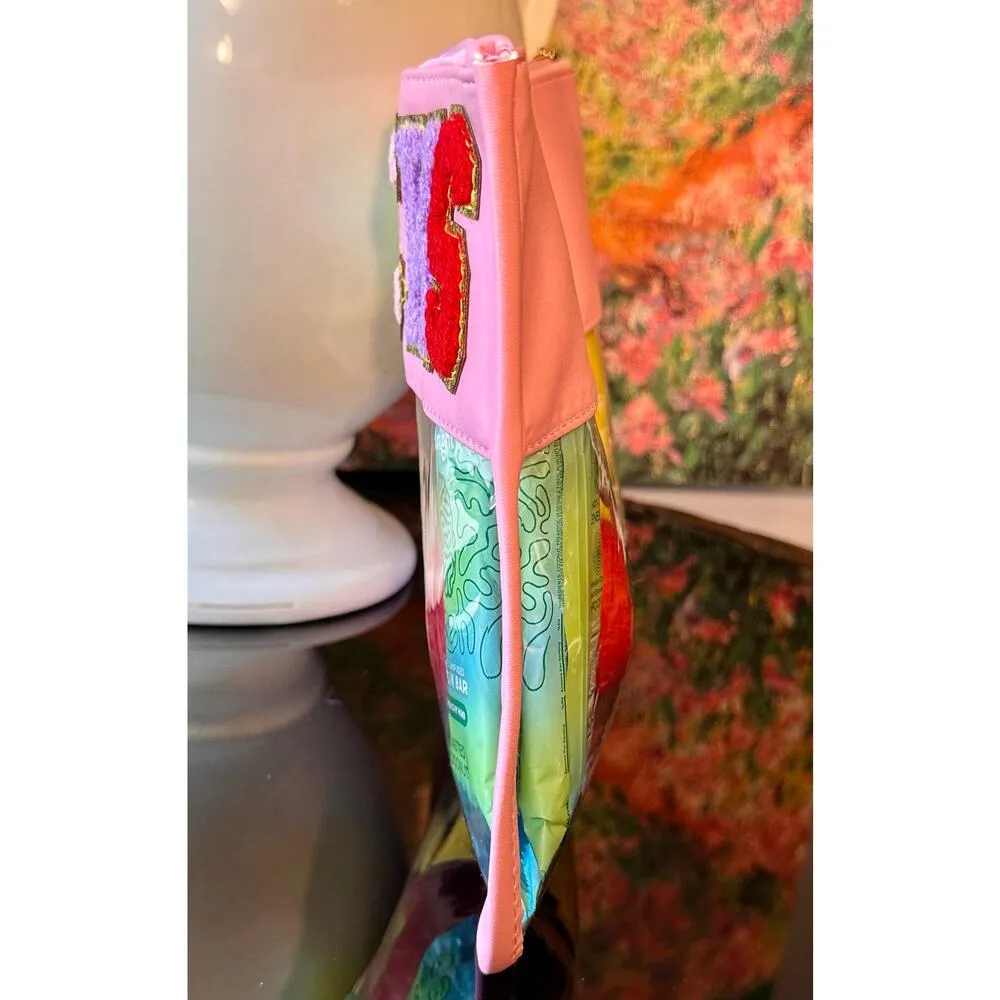 New Clear Pink "SNACKS" Zipper Pouch w/ Removable Wristlet Strap - Image 4