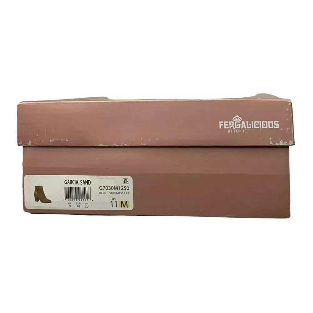 NEW Fergalicious Fergie Garcia Faux Leather Brown Sand Ankle Boots Booties 11 - Image 11