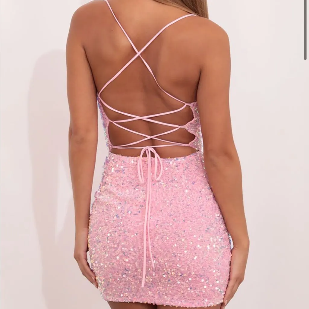 Lucy in The Sky Pink Sequin Dress - Image 3