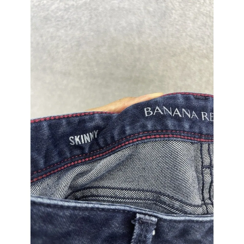 Banana Republic Women's Blue Denim Jeans Dark Wash Skinny Size 27 - Image 5