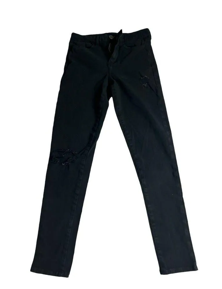 American Eagle Outfitters Women's Distressed Black Skinny Jeans  Sz 4 - Image 9