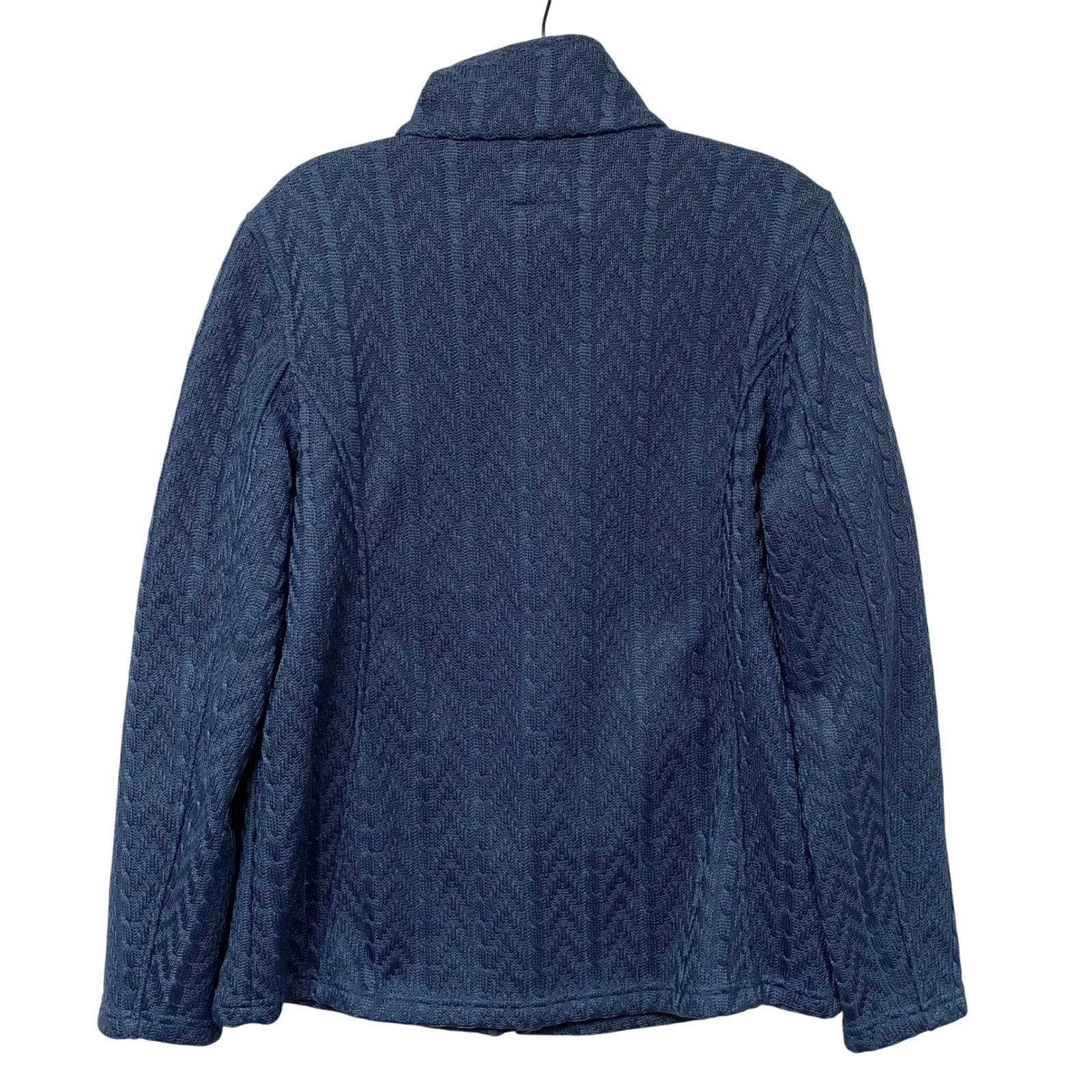 Boston Traders Blue Chevron Knit Full Zip Lined Jacket Womens Size L Outerwear - Image 5