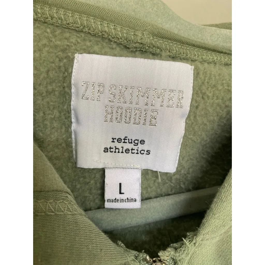 Refuge Athletics Zip Hoodie Jacket L Muted Sage Green Buttery Soft Cozy Lounge Size L - Image 5