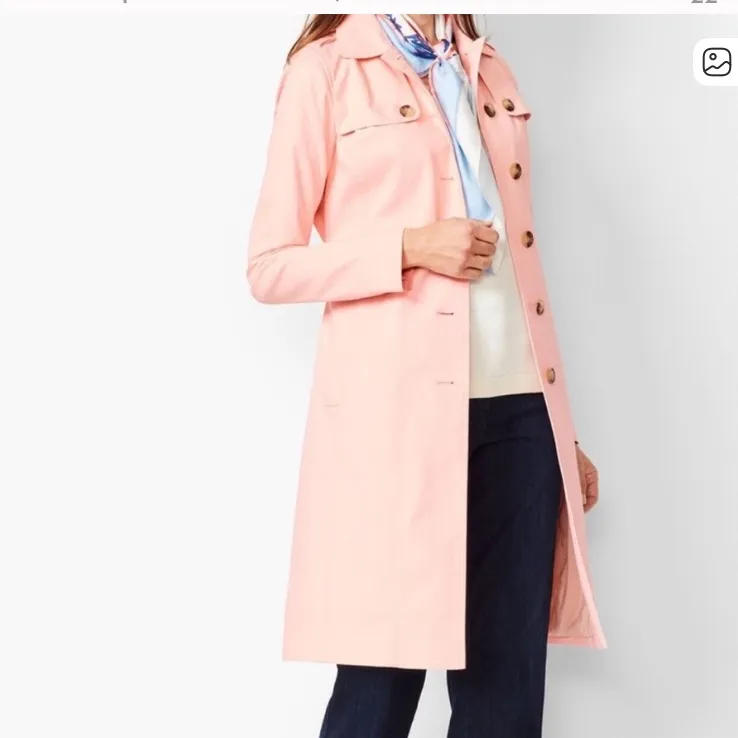 Talbots size XL pink Coral Trench Coat for Women - Image 3