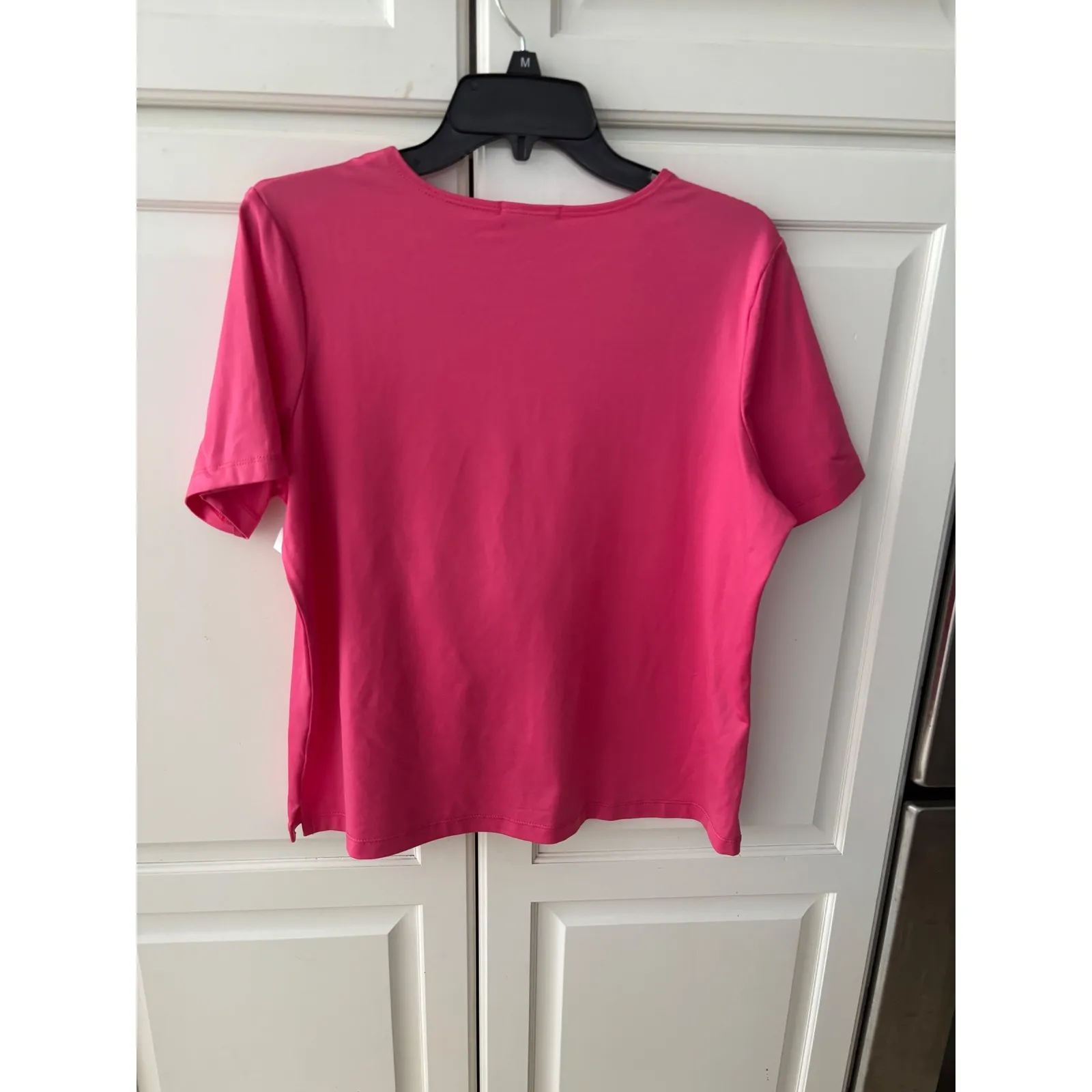 NWT‎ A'NUE Miami Hot Pink Short Sleeve Top Tactel Lycra Blend Size L2 - Image 4