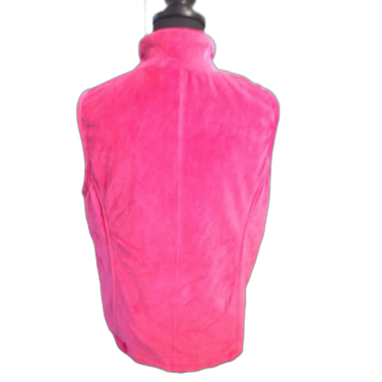 Quacker Factory Pink Bling Zip Front Vest Size Medium M quilted - Image 4