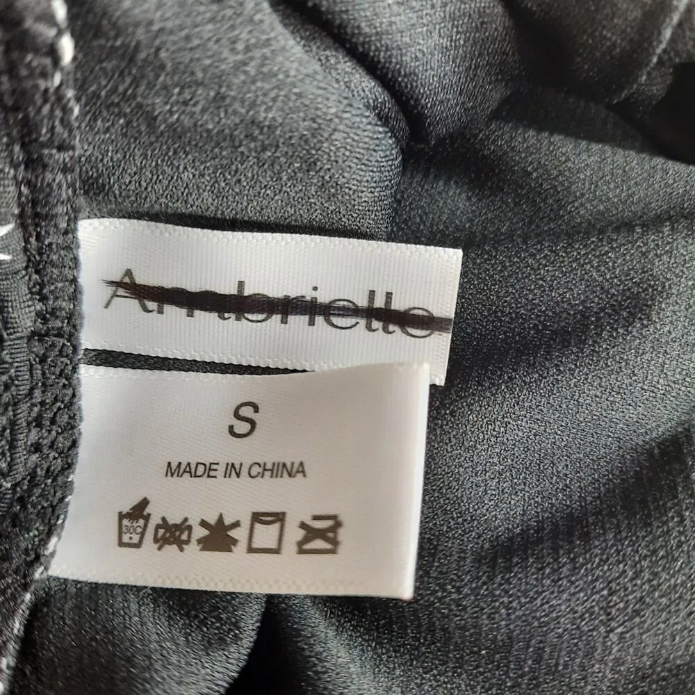 Ambrielle Swimsuit Black Floral Open Back One Piece Size Small Swimwear - Image 4