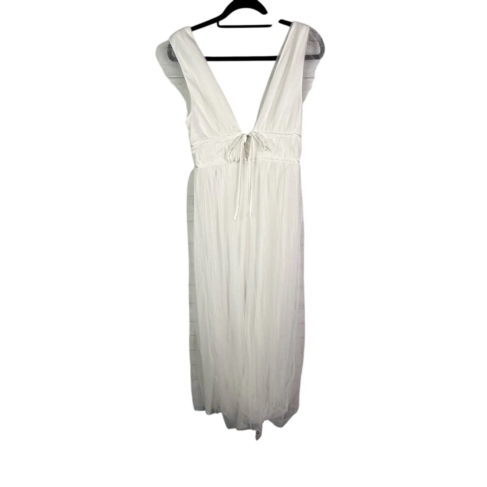 Lulu's White I'm All Yours White Ruffled Maxi Dress Size Medium - Image 7