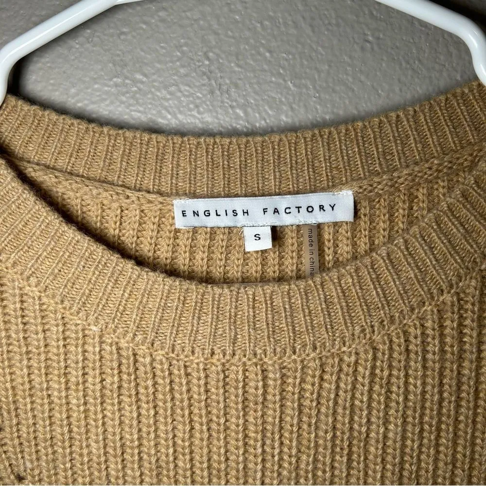 English Factory neutral wool blend knit mini sweater dress women’s size small - Image 8