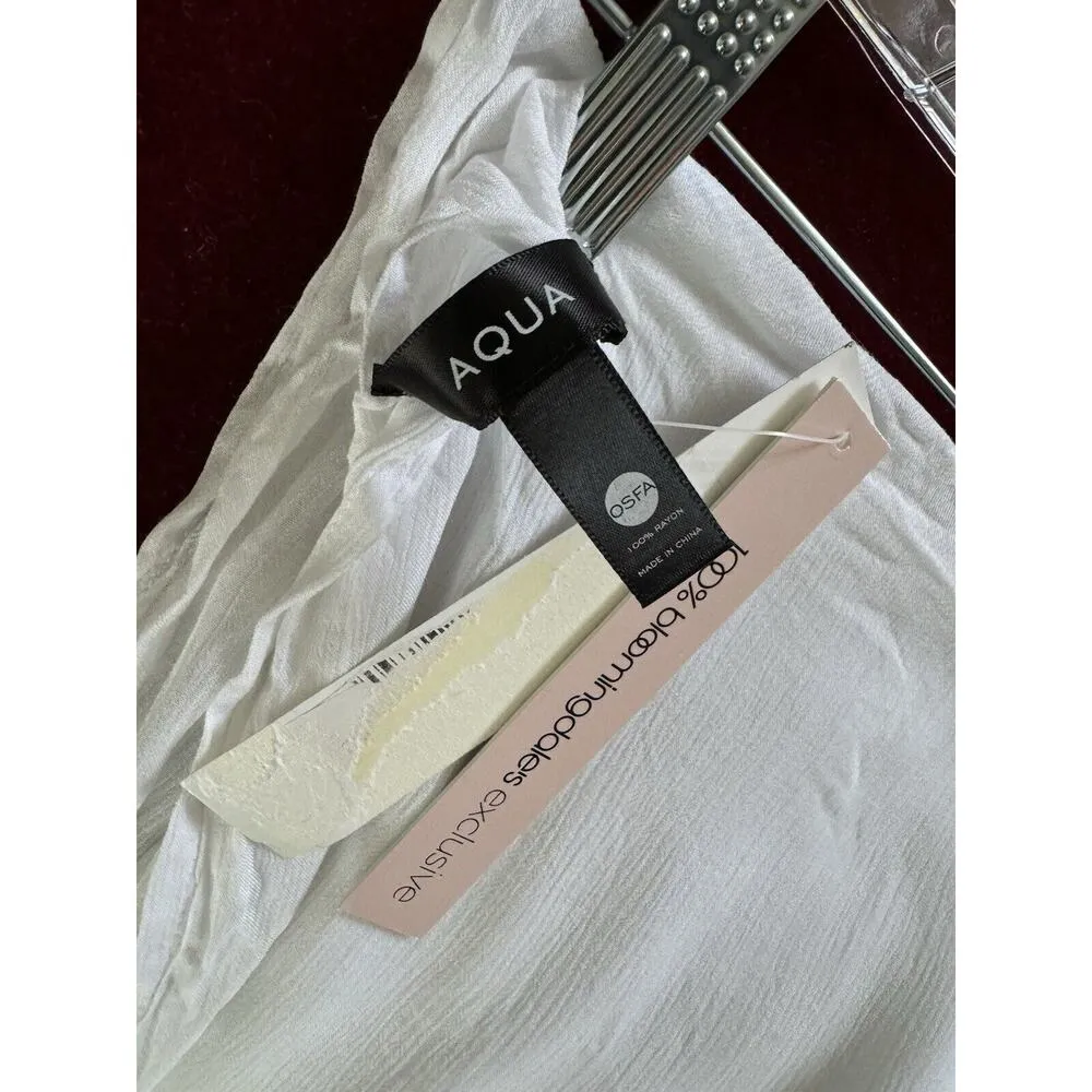 NWT Aqua Swim Short Tie Waist Sarong Swim Cover-Up Star White One Size - Image 4